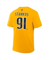 Fanatics Men's Steven Stamkos Gold Nashville Predators Authentic Stack Name Number T-Shirt