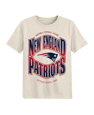 Outerstuff Big Boys and Girls Cream New England Patriots Huddle T-Shirt