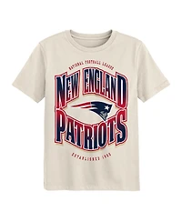 Outerstuff Big Boys and Girls Cream New England Patriots Huddle T-Shirt