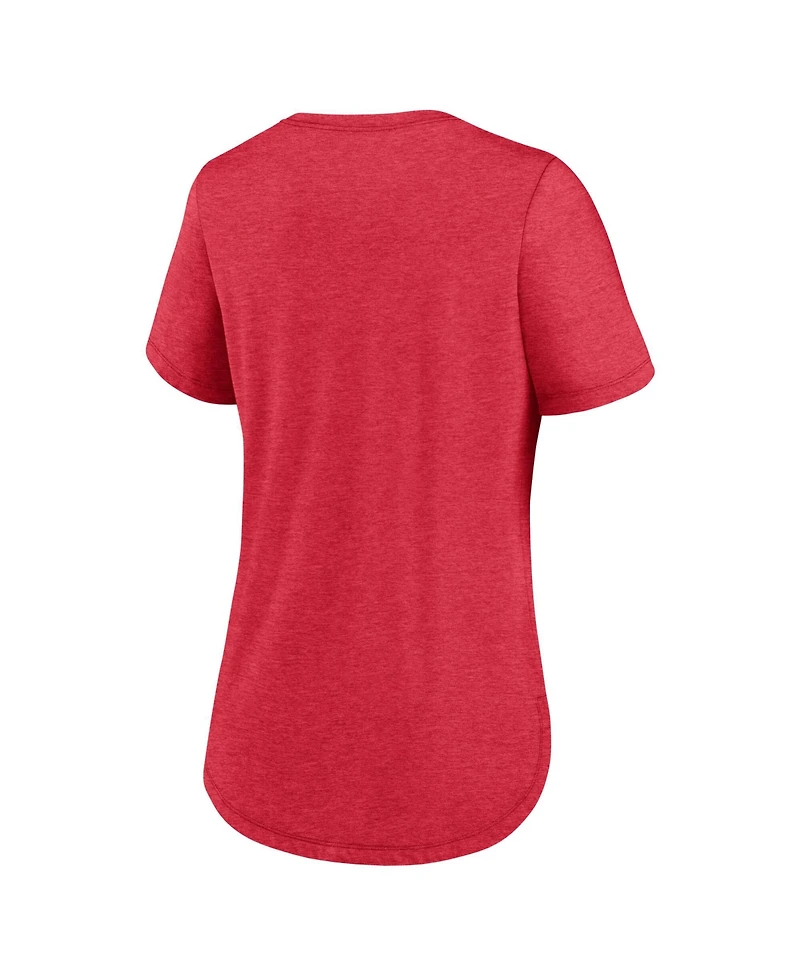 Nike Women's Heather Red St. Louis Cardinals Arched Tri-Blend T-Shirt