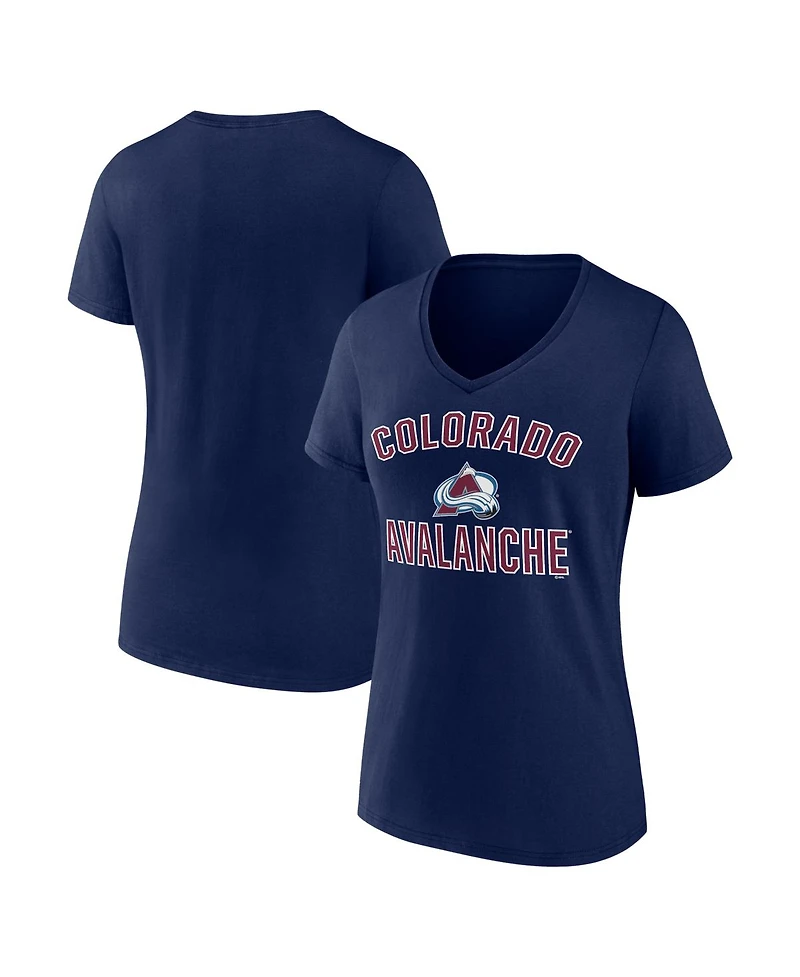 Logo Athletic Women's Navy Colorado Avalanche Arch Victory V-Neck T-Shirt