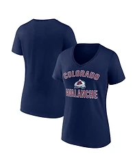 Logo Athletic Women's Navy Colorado Avalanche Arch Victory V-Neck T-Shirt