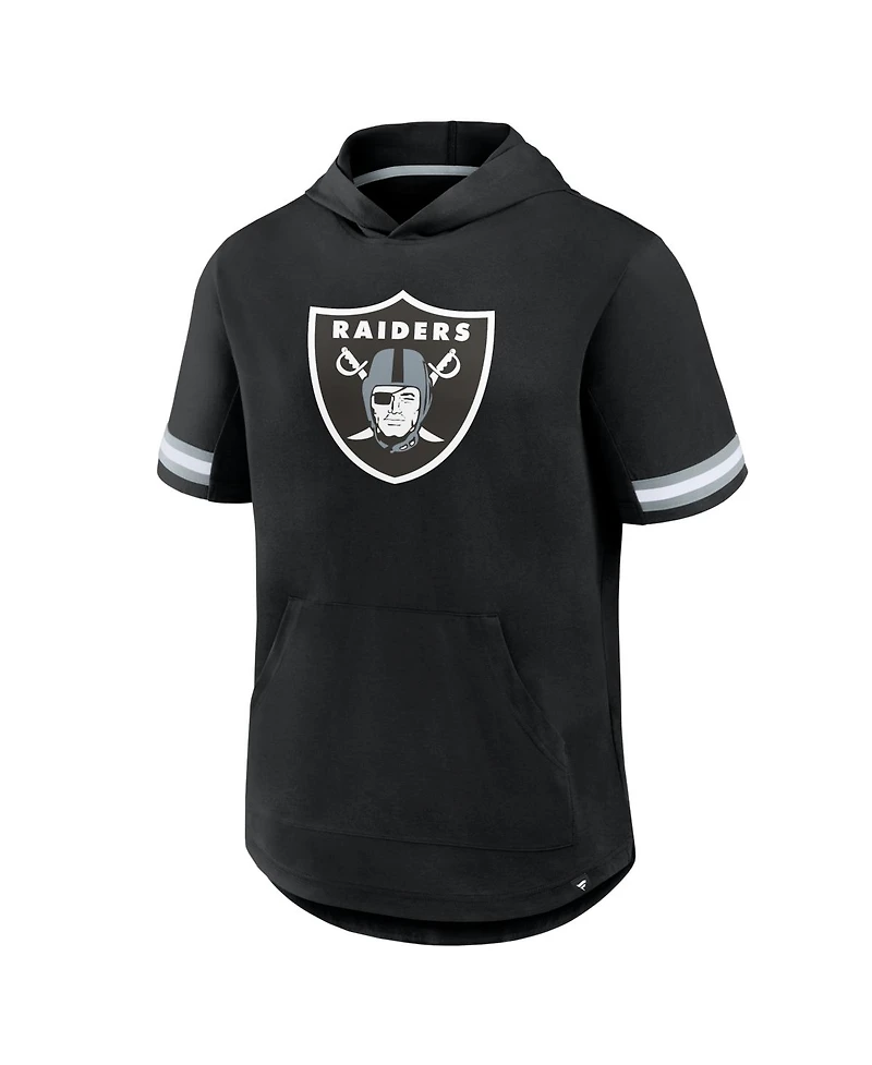 Fanatics Men's Black Las Vegas Raiders Optimal Play Short Sleeve Hooded T-Shirt