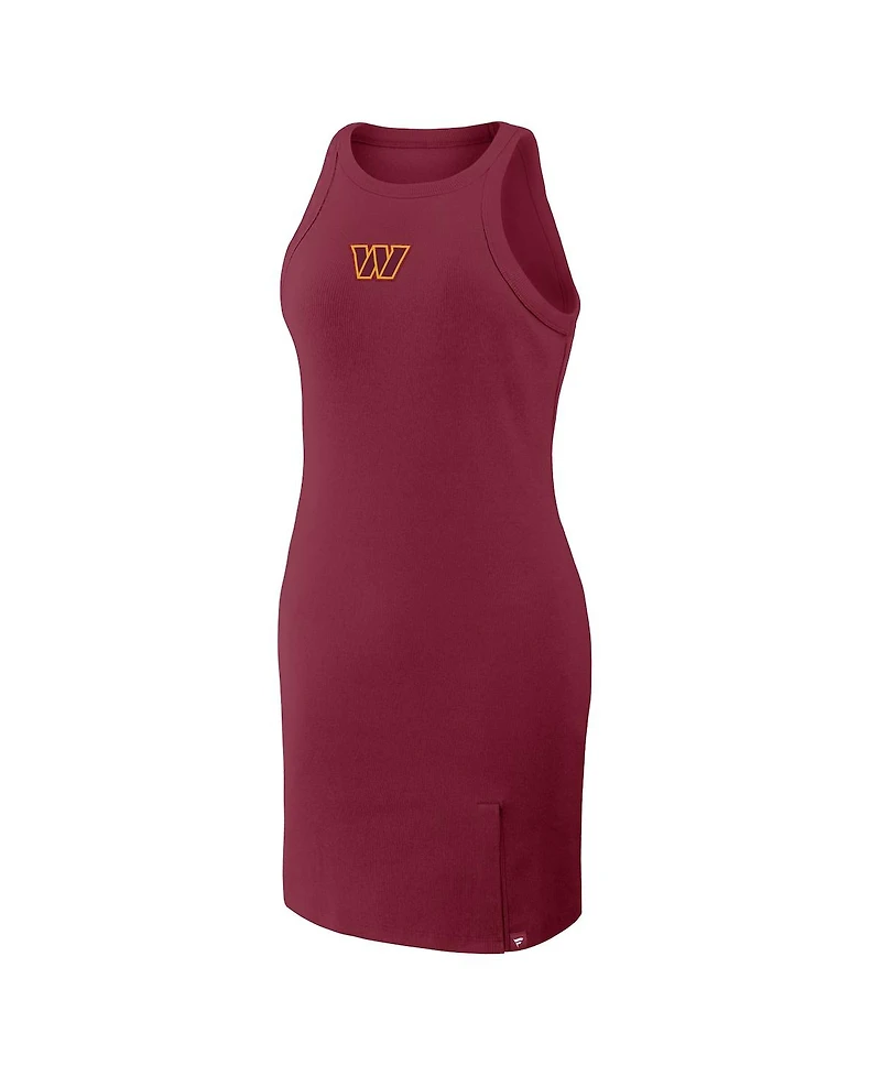 Fanatics Women's Burgundy Washington Commanders Push Beyond Tri-Blend Ribbed Sleeveless Dress