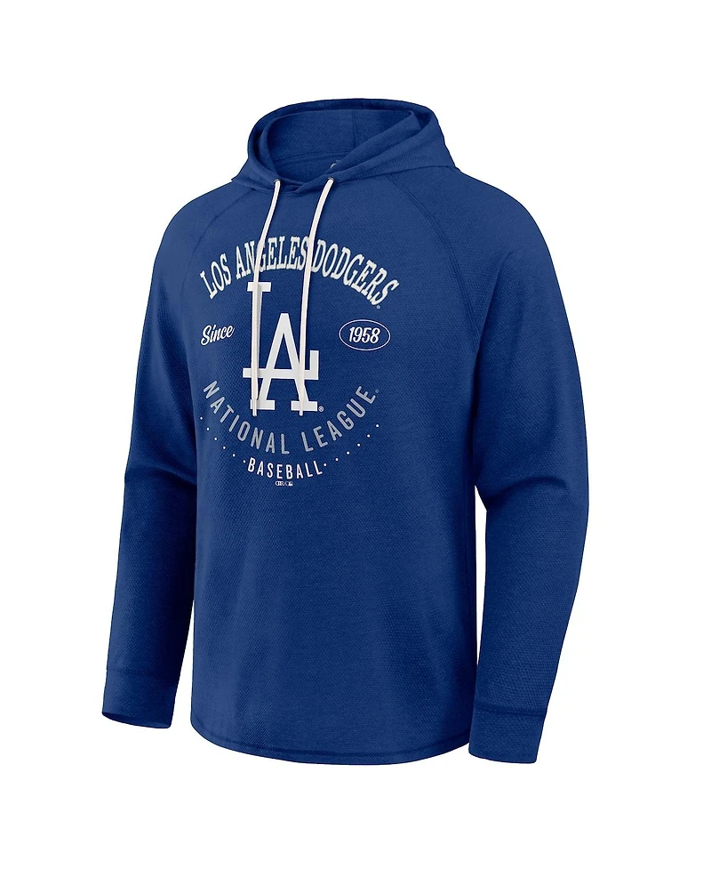 Fanatics Men's Royal Los Angeles Dodgers Raglan Hooded Long Sleeve T-Shirt