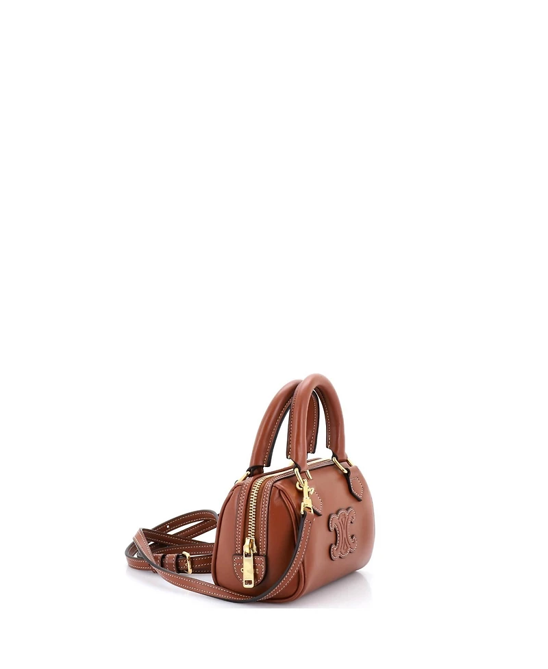 Pre-Owned Celine Mini Cuir Triomphe Boston Bag Leather