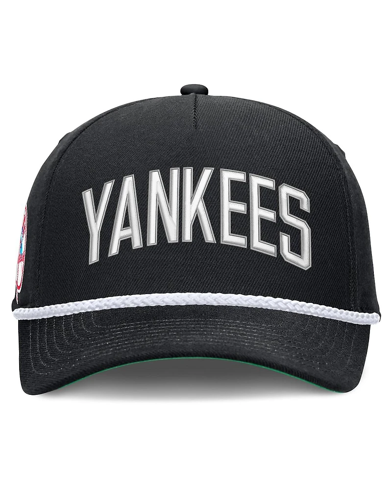 Nike Men's Black New York Yankees Cooperstown Collection Rise Adjustable Hat