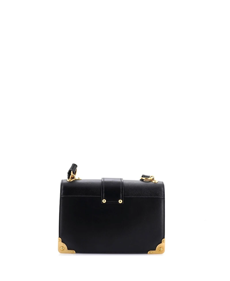 Pre-Owned Prada Large Cahier Crossbody Bag Leather and Saffiano Leather