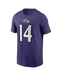 Nike Men's Kyle Hamilton Purple Baltimore Ravens Name Number T-Shirt
