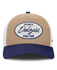 Nike Men's Khaki/Royal Los Angeles Dodgers Rise A-Frame Trucker Adjustable Hat