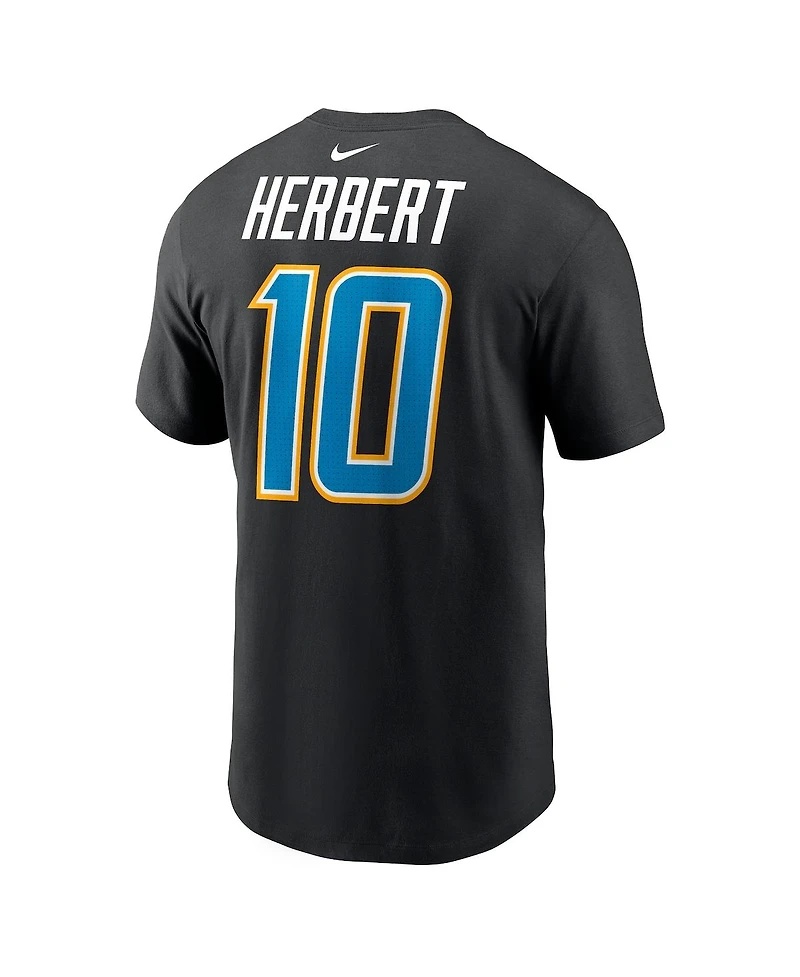 Nike Men's Justin Herbert Black Los Angeles Chargers Carbon Name Number T-Shirt