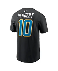 Nike Men's Justin Herbert Black Los Angeles Chargers Carbon Name Number T-Shirt