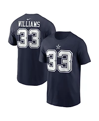 Nike Men's Javonte Williams Navy Dallas Cowboys Name Number T-Shirt