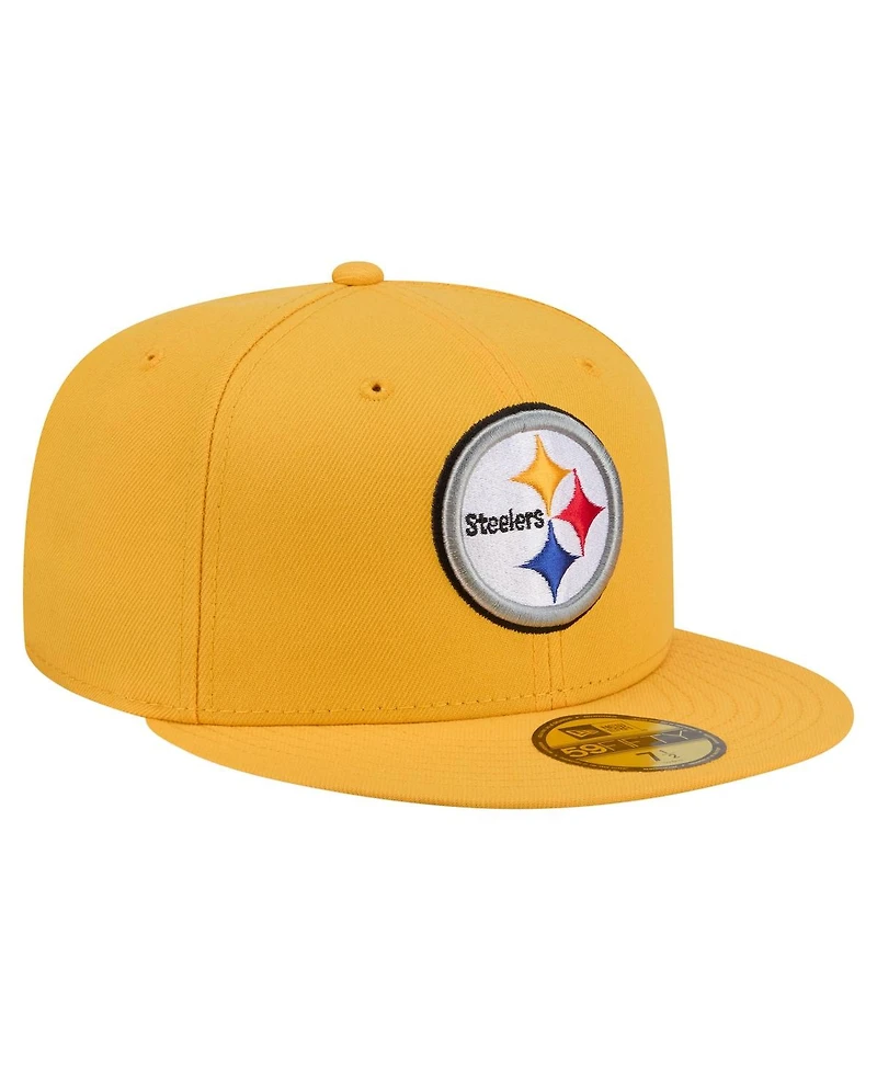 New Era Men's Gold Pittsburgh Steelers 59FIFTY Fitted Hat