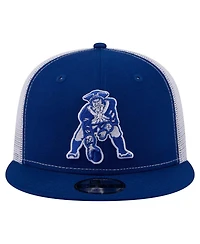 New Era Men's Royal New England Patriots Core Team 9FIFTY Trucker Snapback Hat