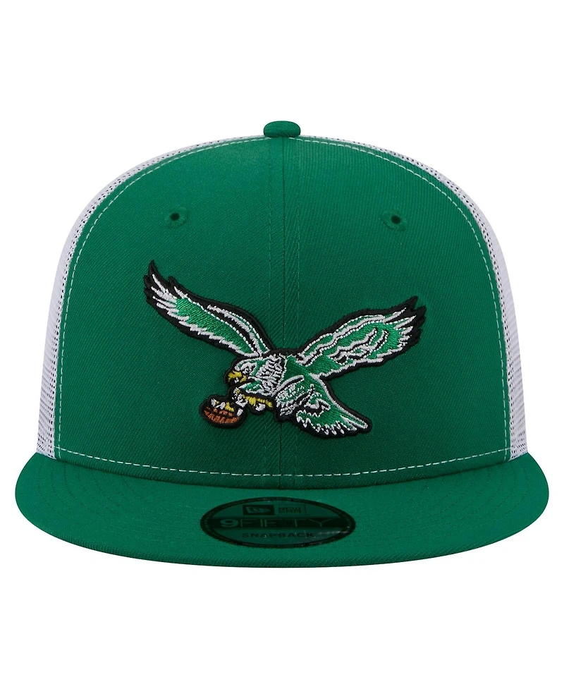 New Era Men's Kelly Green Philadelphia Eagles Core Team 9FIFTY Trucker Snapback Hat
