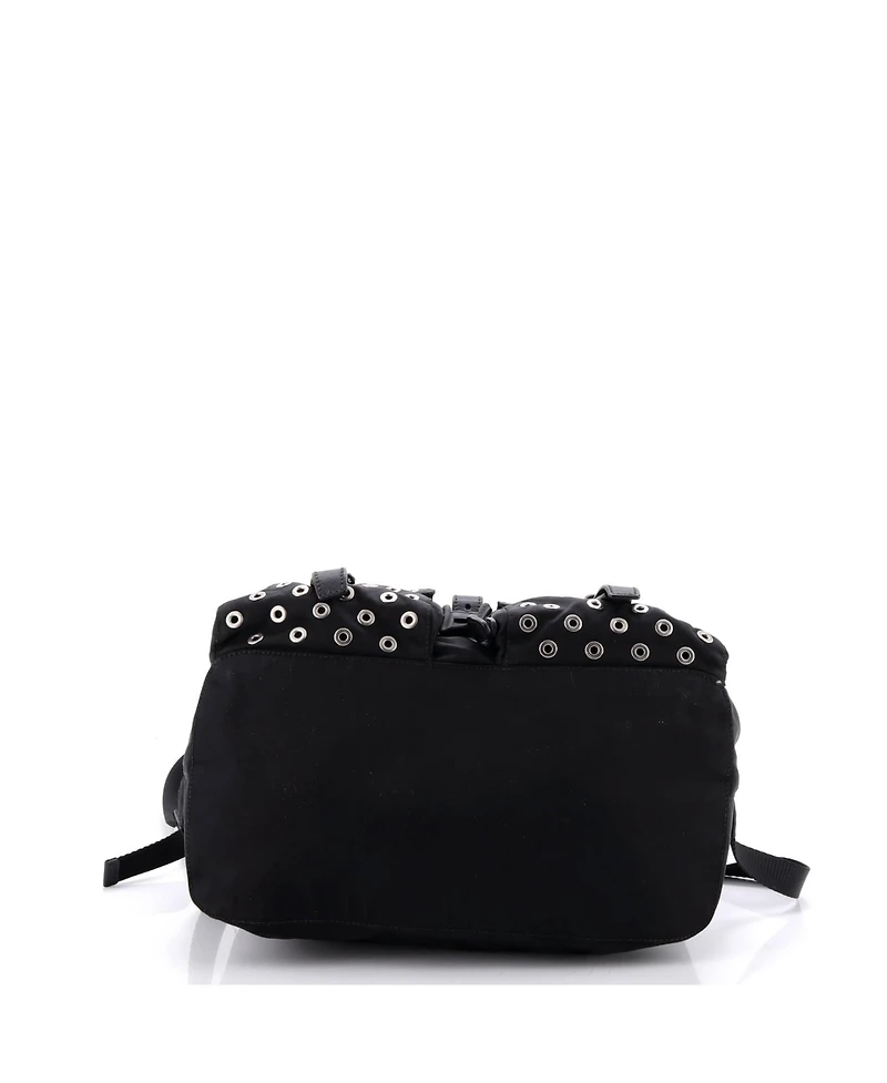 Pre-Owned Prada Medium Double Front Pocket Backpack Tessuto with Grommet Detail