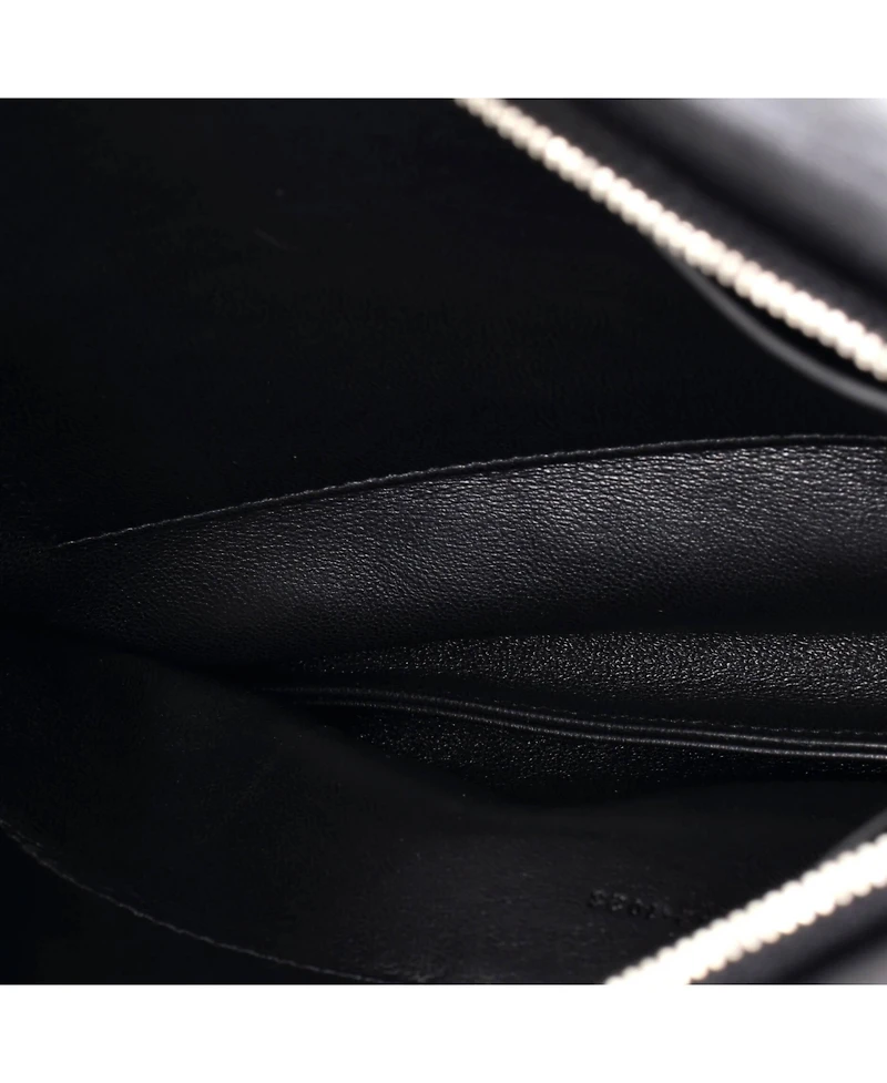 Pre-Owned Saint Laurent Large Logo Puffy Pouch Embossed Leather