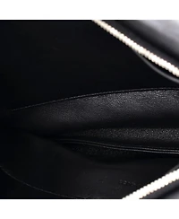 Pre-Owned Saint Laurent Large Logo Puffy Pouch Embossed Leather