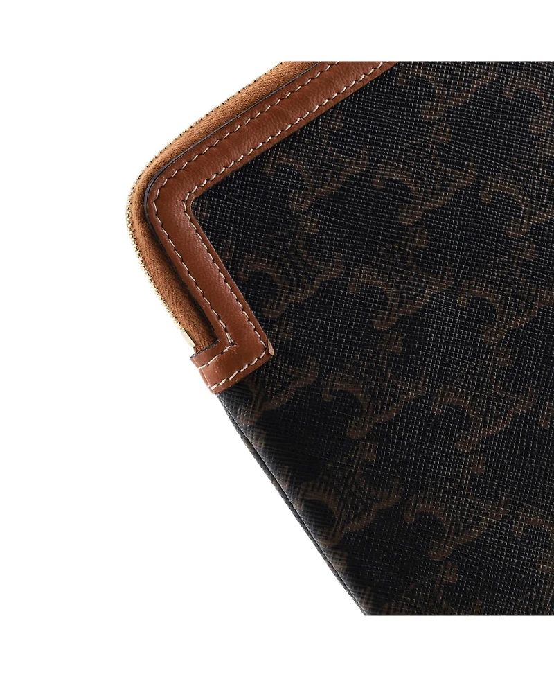 Pre-Owned Celine Small Logo Zip Wristlet Pouch Triomphe Coated Canvas