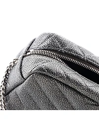 Pre-Owned Saint Laurent Mini LouLou Bowling Bag Matelasse Chevron Leather