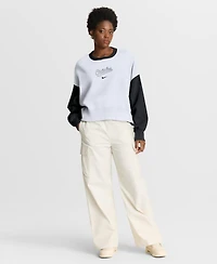 Nike Women's White/Black Baltimore Orioles Oversized High Hip Fleece Sweatshirt
