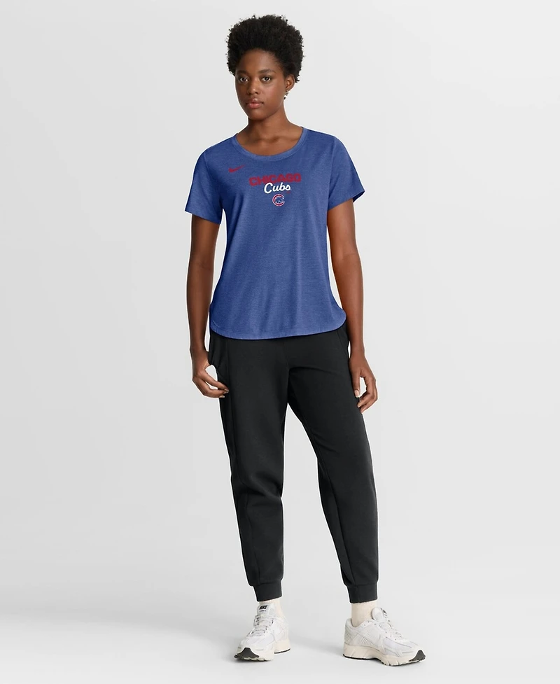 Nike Women's Heather Royal Chicago Cubs Arched Tri-Blend T-Shirt