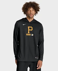 Nike Men's Black Pittsburgh Pirates Authentic Collection Dri-fit Long Sleeve Hooded T-Shirt