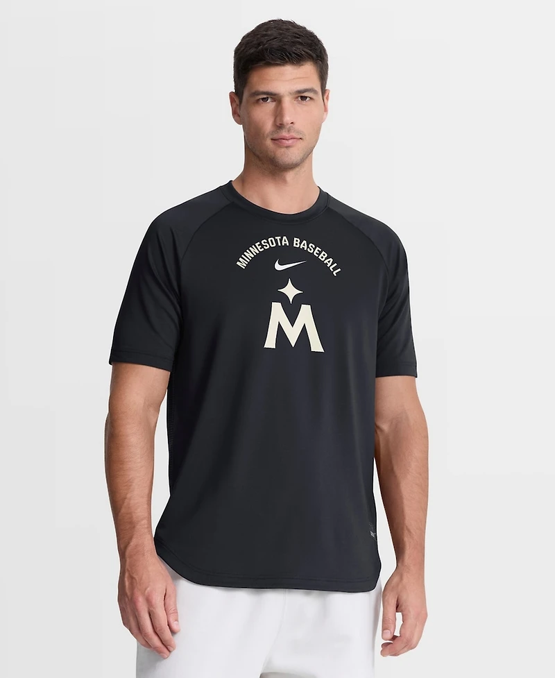 Nike Men's Navy Minnesota Twins Authentic Collection Batting Practice Pre-Game Raglan Dri-fit Top