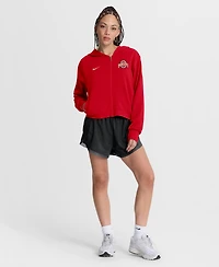 Nike Women's Scarlet Ohio State Buckeyes Mantra Cropped Full-Zip Hoodie