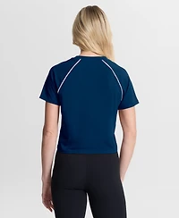 Fanatics Women's Navy Chicago Bears Offensive Scheme Raglan Tri-Blend Cropped Top