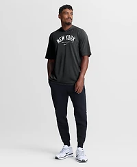 Nike Men's Black New York Yankees Arched Wordmark Tri-Blend Hooded T-Shirt