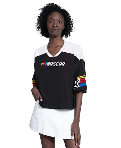Starter Women's Black Nascar Dream Team V-Neck Fashion Top