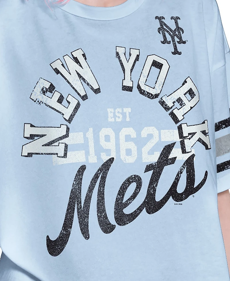 Starter Women's Light Blue New York Mets Cropped Hurry Up Offense T-Shirt