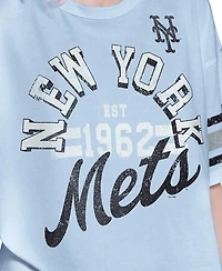 Starter Women's Light Blue New York Mets Cropped Hurry Up Offense T-Shirt