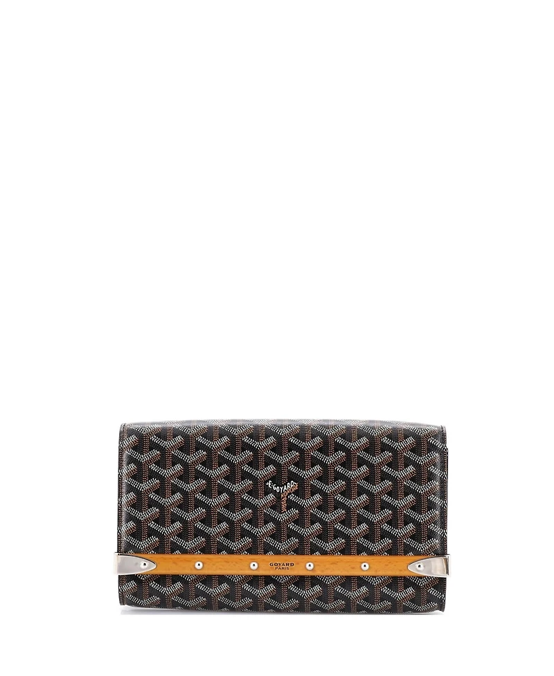Pre-Owned Goyard Pm Monte Carlo Clutch with Strap Coated Canvas