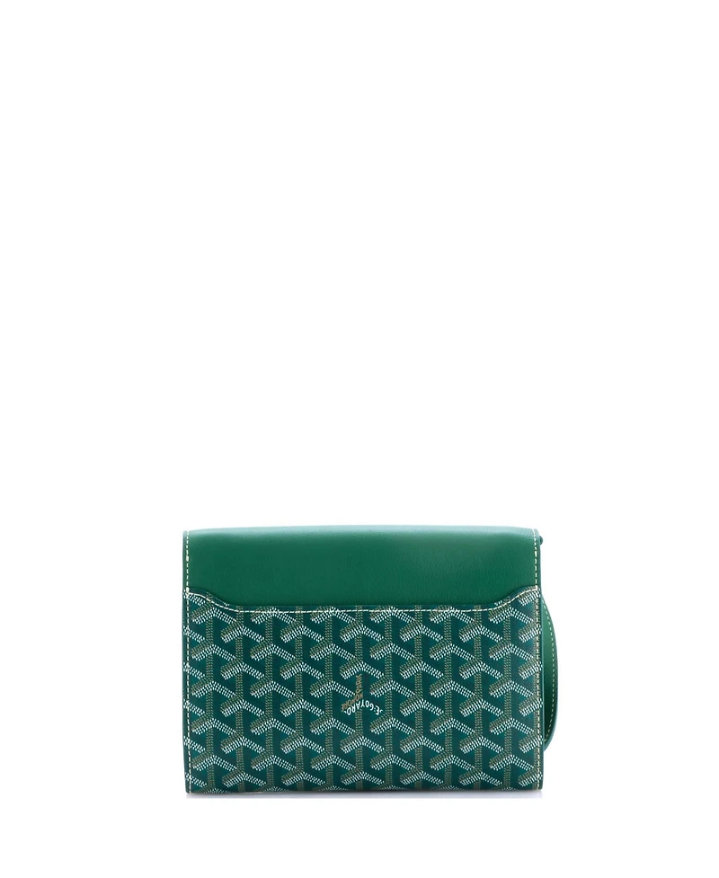 Pre-Owned Goyard Chypre Wallet on Strap Coated Canvas with Leather