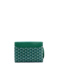 Pre-Owned Goyard Chypre Wallet on Strap Coated Canvas with Leather