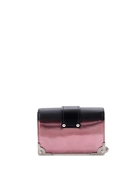 Pre-Owned Prada Small Cahier Chain Crossbody Bag Metallic Leather and Saffiano