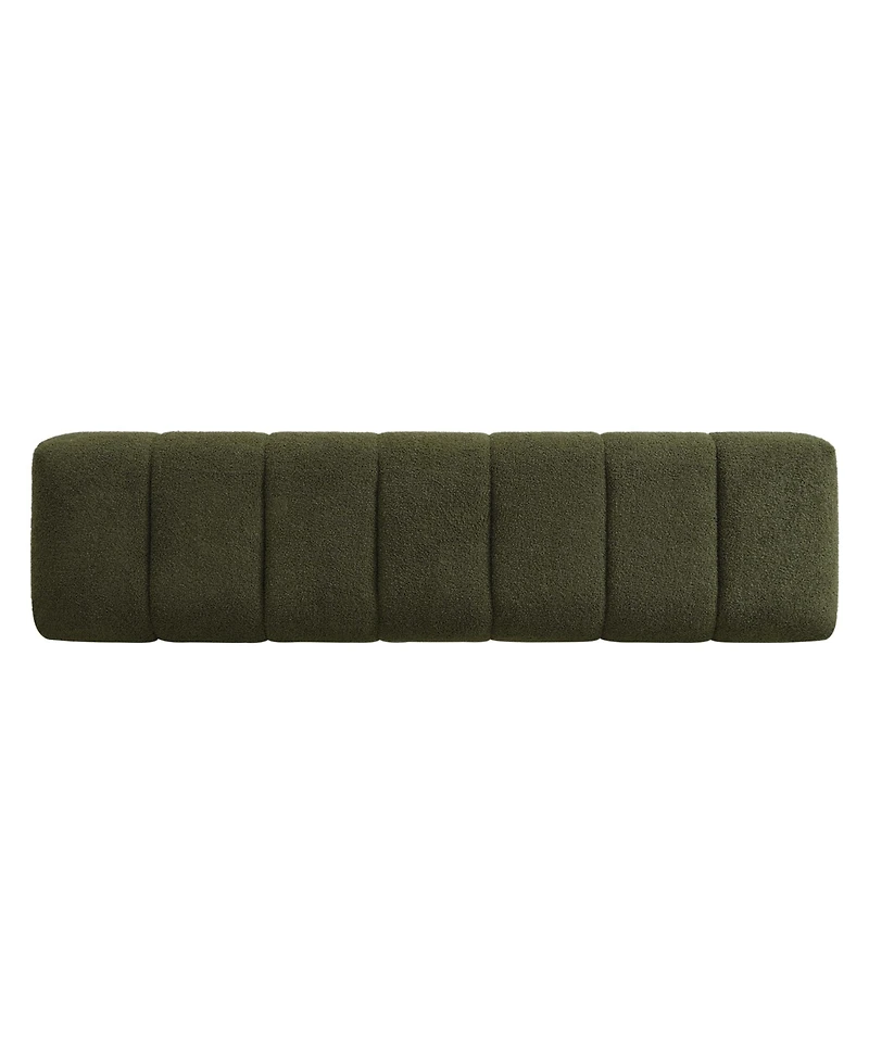 Flynama 64" Boucle Bench - No-Assembly End of Bed Ottoman with High-Density Foam Product Weight 33.07