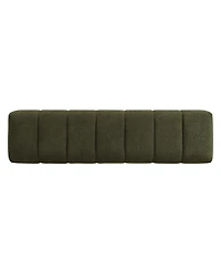 Flynama 64" Boucle Bench - No-Assembly End of Bed Ottoman with High-Density Foam Product Weight 33.07