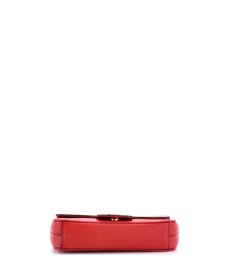 Pre-Owned Prada Small Pattina Flap Shoulder Bag Saffiano Leather