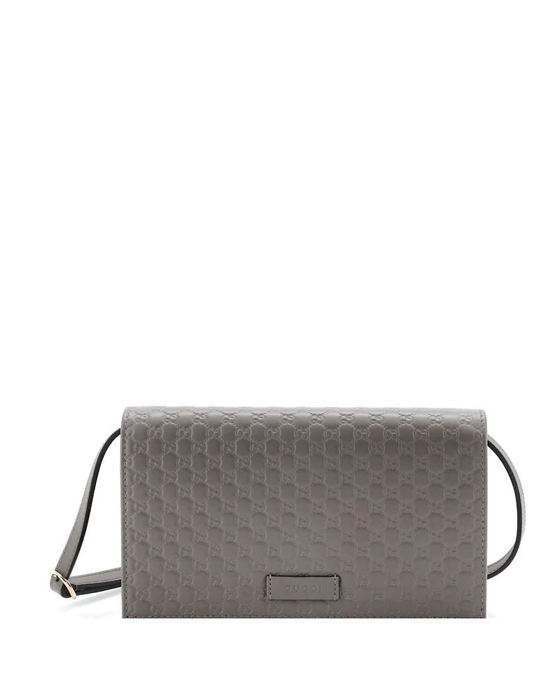 Pre-Owned Gucci Wallet on Strap Microguccissima Leather