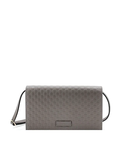 Pre-Owned Gucci Wallet on Strap Microguccissima Leather