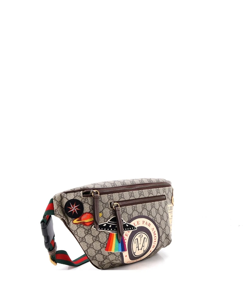 Pre-Owned Gucci Courrier Zip Belt Bag Gg Coated Canvas with Applique