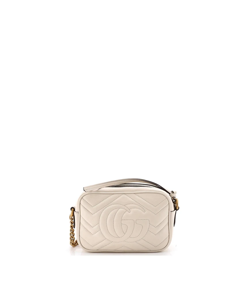Pre-Owned Gucci Mini Gg Marmont Shoulder Bag Matelasse Leather