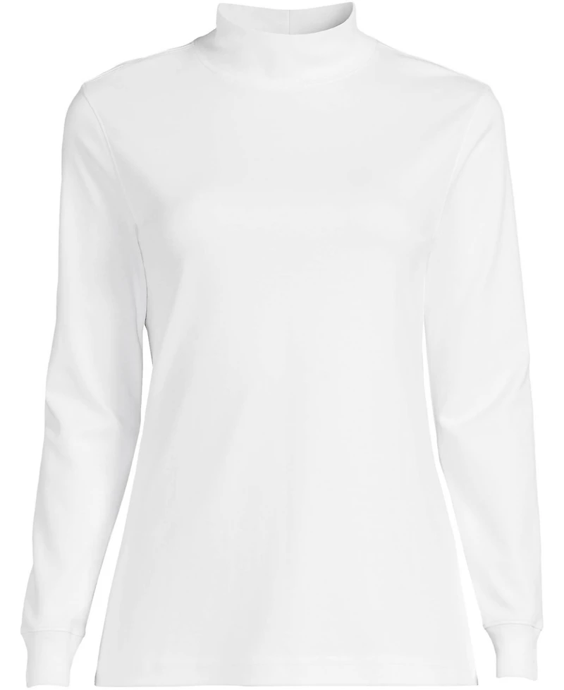 Lands' End Plus Size Long Sleeve Supima Mock Turtleneck