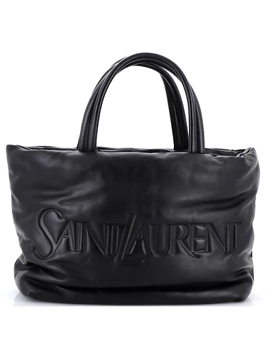 Pre-Owned Saint Laurent Debossed Logo Tote Padded Leather