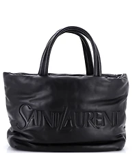 Pre-Owned Saint Laurent Debossed Logo Tote Padded Leather