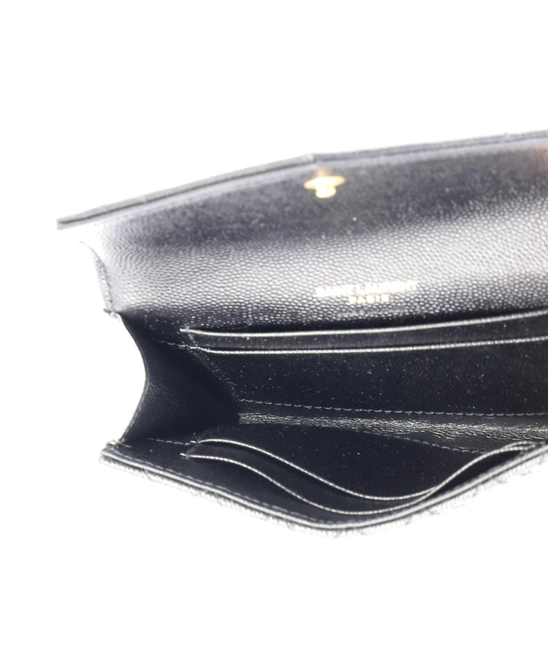 Pre-Owned Saint Laurent Small Classic Monogram Flap Wallet Mixed Matelasse Leather